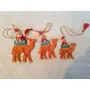 Kashmiri Papier Mache Christmas Camel Santa Set Decorations Tree for Holiday Party Decoration Tree Hooks Included by (Set of 3)