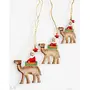 Handmade Christmas Ornaments Handmade Christmas Baubles Handmade Shatterproof Handcrafted Indian Perfect Hanging Items (1 Santa on Camel Set)