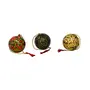 Multi Color Flowered Classic Kashmiri Pastel Set of 3 - Small Hanging Spheres