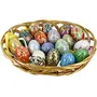 Wooden Easter Eggs Ornaments - Set of 10 - Multicolored - Intricate Designs - HANDMADE EASTER DECORATIVES Easter eggshandmade easter eggs wooden eggsfinished easter eggs Decorative Ornaments Eggs home decoratives Assorted Colors Indian by
