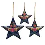 Handcrafted Hanging Christmas (Xmas) Decorative Stars Ornaments (Set of 3)