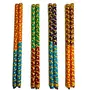 Multicolor Wooden Dandiya Sticks for Dance Garba Sticks for Navratri Celebration with Decorative Lace Large Size 14.4 Inches (Pack of 4 Dandiya Pair)