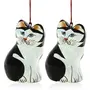 Decor Hanging Ornament Pair of Cats for Christmas Tree 3.75 Inch