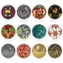 Toyinngg Handmade Ball for Christmas Hanging Decoration 3-Inch Multicolour -Set of 12