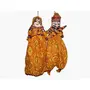 Wood Traditional Handcrafted Rajasthani Face String Standard Orange 1 Male And 1 Female Puppet