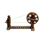 Wooden Handcrafted Gandhi ji Charkha Spinning Wheel Medium Size for Decoration/Gifts Punjabi Culture Special Charkha Antique Piece (Brown 3 Inch Wheel)