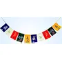 AUTO Trend-Prayer Flags Wind Outdoor Flags Car Jewelry Decor Accessories Flag Decorations Buddhist Items Om Mani Padme Hum Peace Sign Wall Flag Hanging for Car/Bike 2.5 Ft - Multicolor
