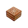 Wooden Jewellery Box for Women Jewel Organizer Handcrafted/Handicraft Gift Items - 4 Inch x 4 inch Small(Brown)