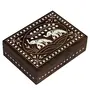 Wooden Vintage Decorative Box/Storage Box/Kitchen Box/Jewellery Box (8 inch x 6 inch Brown)