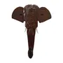 Handmade Elephant Head with Carved Patterns Handicraft (Carved from Mahogany Wood) 8 Inches