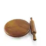 Miniature Wooden Beautiful Chakla Belan Toy for Kids -Not for Kitchen Use (13x13x2 cm Brown)
