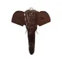 Handmade Elephant Head with Carved Patterns Handicraft (Carved from Mahogany Wood) 6 Inches