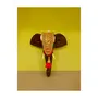 Wood Elephant Head Handicraft 4 x 7 Brown 1 Piece