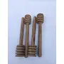 4 Pack Mini Wooden Honey Dipper Sticks Honey Dippers 5 inch with Individually Wrapped Server for Honey Dispense Drizzle Honey and Wedding Party Favors