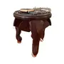 Handmade Elephant Head Flower Pot Stand Handicraft 7 Inches (Carved from Rose Wood)