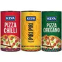 KEYA International Sprinklers Combo | Italian Pizza Oregano x 1 80 gm | Piri Piri x 1 80 gm | Italian Pizza Chilli x 1 70 gm | Pack of 3