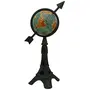 13.6" Unique Antiique Look Green Big Decorative Rotating Globe World Geography Green Ocean Earth Home Decor By Globes Hub-Perfect for Home, Office & Classroom