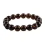 Stone Smokey Beads Bracelet For Man, Woman, Boys & Girls- Color: Brown (Pack of 1 Pc.)