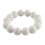 Stone Naural White Agate Faceted Beads Bracelet for positive energy For Man, Woman, Boys & Girls- Color: white (Pack of 1 Pc.)