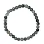 Stone Healing Tourmalinated Quartz Bracelet For Serenity For Man, Woman, Boys & Girls- Color: Clear & Black (Pack of 1 Pc.)
