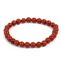 Stone Red Jasper Beads Bracelet for Inner Strength For Man, Woman, Boys & Girls- Color: Red (Pack of 1 Pc.)