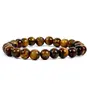 Stone Tiger Eye Beads Bracelet For Man, Woman, Boys & Girls- Color: Yellow (Pack of 1 Pc.)