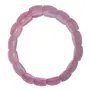 Stone Rose Quartz Flat Bracelet For Man, Woman, Boys & Girls- Color: Pink (Pack of 1 Pc.)