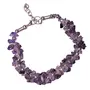 Stone Amethyst Cluster Chip Bracelet For Man, Woman, Boys & Girls- Color: Purple (Pack of 1 Pc.)
