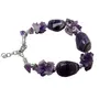 Stone Amethyst Tumble Chip Bracelet For Man, Woman, Boys & Girls- Color: Purple (Pack of 1 Pc.)