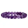 Stone Amethyst Bead Bracelet(Small) For Man, Woman, Boys & Girls- Color: Purple (Pack of 1 Pc.)