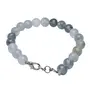 Stone Light Iolite Beads Bracelet with Hook For Man, Woman, Boys & Girls- Color: Grey (Pack of 1 Pc.)