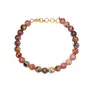 Stone Fire Agate Bead with Golden hook Bracelet For Man, Woman, Boys & Girls- Color: Orange (Pack of 1 Pc.)