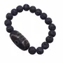 Stone Lava with Tibetan Bead For Man, Woman, Boys & Girls- Color: Black (Pack of 1 Pc.)