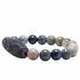Stone Blood Stone with Tibetan Bead For Man, Woman, Boys & Girls- Color: Green (Pack of 1 Pc.)