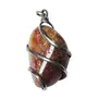 Stone Carnelian Tumble Gemstone Wrapped For Emotional Warmth Carnelian Stone Pendant For Man, Woman, Boys & Girls- Color- Orange (Pack of 1 Pc.)