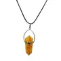 Stone Yellow Quartz Double Point Crystal Pendant For Man, Woman, Boys & Girls- Color- Yellow (Pack of 1 Pc.)