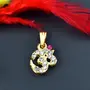 Gold Plated Om with Austrian Crystal Pendent, 2 image