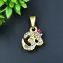 Gold Plated Om with Austrian Crystal Pendent, 4 image