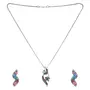 Austrian Crystal Studded Multicolor Designer Jewelry Set With Earring, 2 image