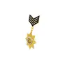 Metal Designer Brooch Medal Star with Semi-Precious Cubic Zirconia, 2 image