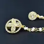 Pearl Flower Golden Metal Chain with Semi-Precious Cubic Zirconia Brooch, 3 image