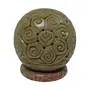 Stone Candle Lamp Ball Shape Carved (9cm x9cm x10cm)