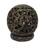 Stone Candle Lamp Ball Shape Carved (7.5cm x7.5cm x 8.5cm)