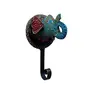 Sancheti Art Elephant Face Shaped Wall Decor Iron Key Holder (Multicolor)