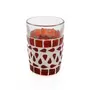 Hand Painted Mosaic Tea Glass Set Red