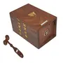 Brown Wooden Piggy Bank with Face Health Massager, 3 image