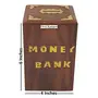 Brown Wooden Piggy Bank with Face Health Massager, 5 image