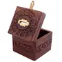 Handmade Wooden Square Money / Piggy Bank / Coin Box with Beautiful Carving Design for Kids, 4 image