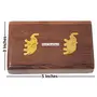 Wooden Pocket Cigarette Case Holder Stand Hand Carved Brass Ele. Design Handicraft (Set of 2), 6 image