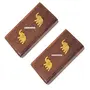 Wooden Pocket Cigarette Case Holder Stand Hand Carved Brass Ele. Design Handicraft (Set of 2), 2 image